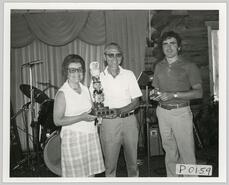 Alf Tate with unidentified man and woman at Ponderosa Golf Club