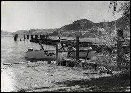[Boat and crew at Skaha Lake boat launch]