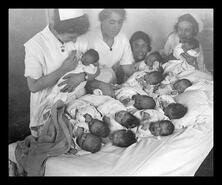 Vernon Jubilee Hospital nurses with babies