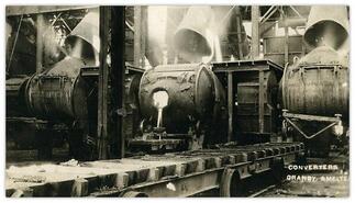 Postcard of the converters at the Granby smelter