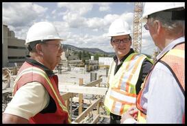 Health Minister Kevin Falcon visits the construction of Vernon Jubilee Hospital's new patient care tower