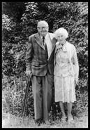 Norman S. and Pearl (nee Cullimore) Richards of Richards' poultry farm at their diamond wedding anniversary
