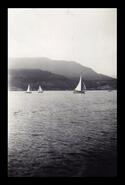 Three sail boats on Okanagan Lake