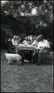 Group of people eating outdoors, Windermere