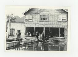 People in front of Finlayson's Store during 1948 Sicamous flood