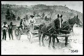 Road building with a horse dump wagon