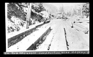 Great Norhtern Railway under construction near Hedley, B.C.