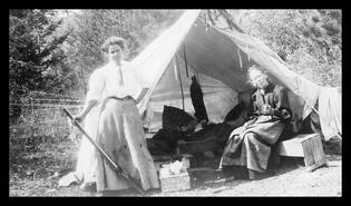 Thekla Fulton and her mother-in-law, Mary Fulton at Cameron's Point(?)