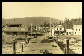 View of Edgewood wharf and buildings, Arrow Lakes