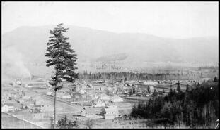 View of Enderby from hill above Sicamous Street looking southeast