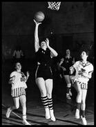 Kelowna 'Meikle" Teddy Bears senior women's basketball players in game