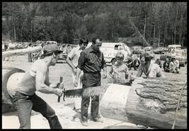 Two-man cross cut saw competition at Timber Days