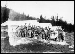 Group at mining camp