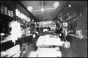 Interior of Cameron's general store, Vernon