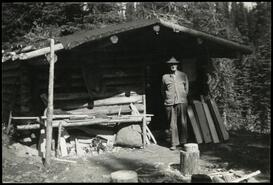 Archie Wiseman & cabin at Bolean Lake