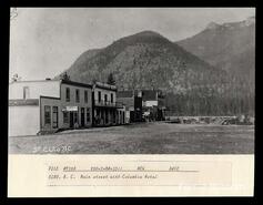 "Main Street with Columbia Hotel, Elko, B.C."