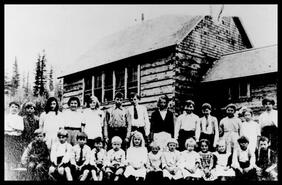 Group of children possibly at South Canoe school
