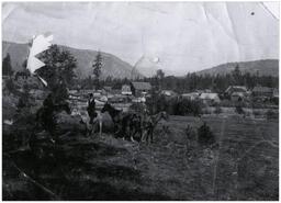 View of Princeton with riders in foreground
