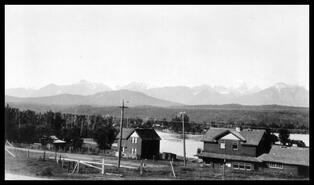 Looking west from the railway station in Spillimacheen, B.C.
