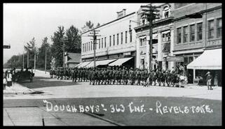 363 Infantry Doughboys on Mackenzie Avenue in Revelstoke