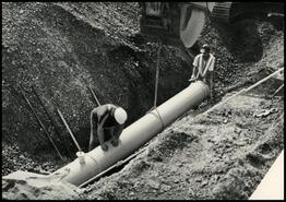 Laying pipe for the sewer