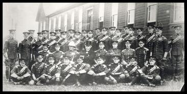 Group of B.C. Horse soldiers at Esquimalt barracks