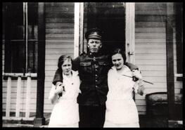 Lillian, Joe (in military uniform), and Diana Quenville
