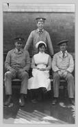 Tony Smith in group photograph including nurse during World War I