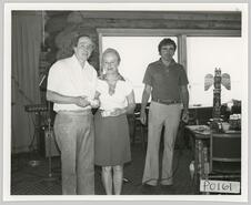 Alf Tate with unidentified man and woman at Ponderosa Golf Club