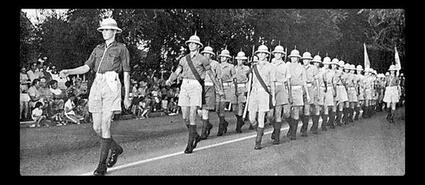 90 member Vernon Cadet Guard Company marching in the Kelowna Regatta Parade