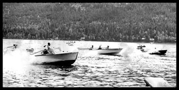 Boat races during July 1st celebration, Christina Lake, B.C.