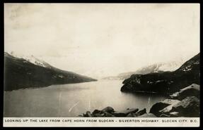 Looking up the lake from Cape Horn from Slocan - Silverton Highway, Slocan City