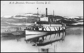Postcard showing the S.S. Aberdeen sternwheeler at Okanagan Landing