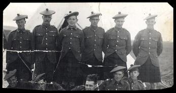 4th Btn. soldier James Miller in group, Perth, Scotland