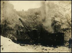 Steam shovel in No. 1 pit, Granby Mine