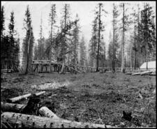 Beginning of sawmill construction at Waneta where James Seeley came from Washington