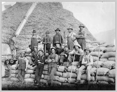 Charles Hoover and the threshing crew
