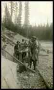 Camping party at Raymond Allen's hydraulic mine at Smith Creek, 80 miles north of Revelstoke
