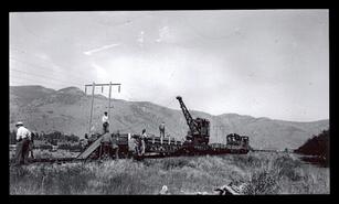 Taking up railway track west of Keremeos
