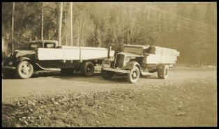Dawson & Plaskett trucks hauling lumber from Demuth