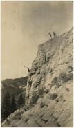 Boy Scouts on hilltop at Chute Creek