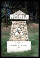Monument at entrance to Vernon Cemetery