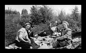 Group having a picnic