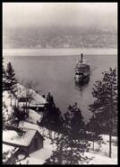 S.S. Sicamous approaching the wharf at Okanagan Centre