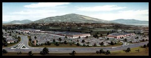 Architect's proposal for shopping centre at north end of Vernon