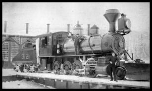 Crew posing with locomotive #312