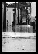 Alley way between Bay & Cedar Avenues off of Farwell Street, facing the smelter after the Gorge Creek April 1997 flood