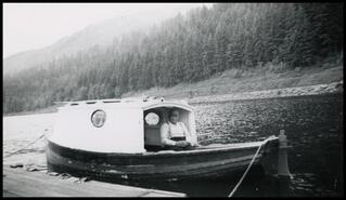 Pete Martin and the old Ogopogo boat