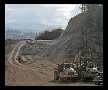 Crews continue to work on the new highway route between Oyama and Winfield