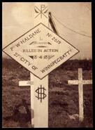Private Whitfield Haldane's grave marker